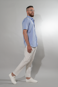 Man in  cotton shirt with half sleeves