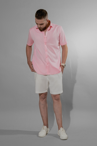 Pastel pink shirt half sleeve for men