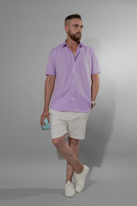Lilac shirt half sleeve for men