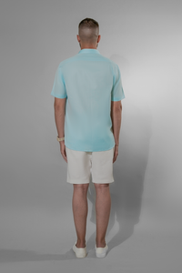 Back view of half sleeve cotton shirt for men