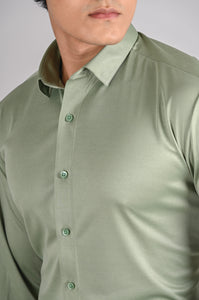 Green stretchable formal shirt for men formal shirt collar design