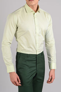 Lime green formal full sleeve cotton shirt